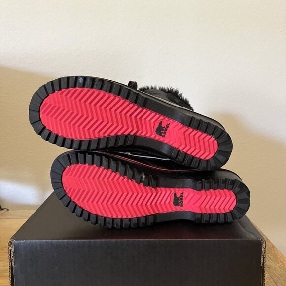 Sorel Tivoli Duck Snow Boot Women’s 8.5 Waterproof Winter Lace-Up- Black/HotPink - Picture 8 of 8